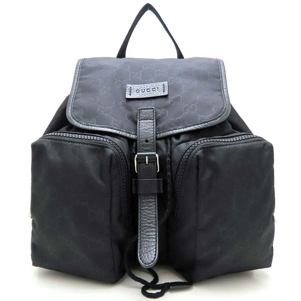 GUCCI Authentic Black Leather Backpack - Picture 1 of 16